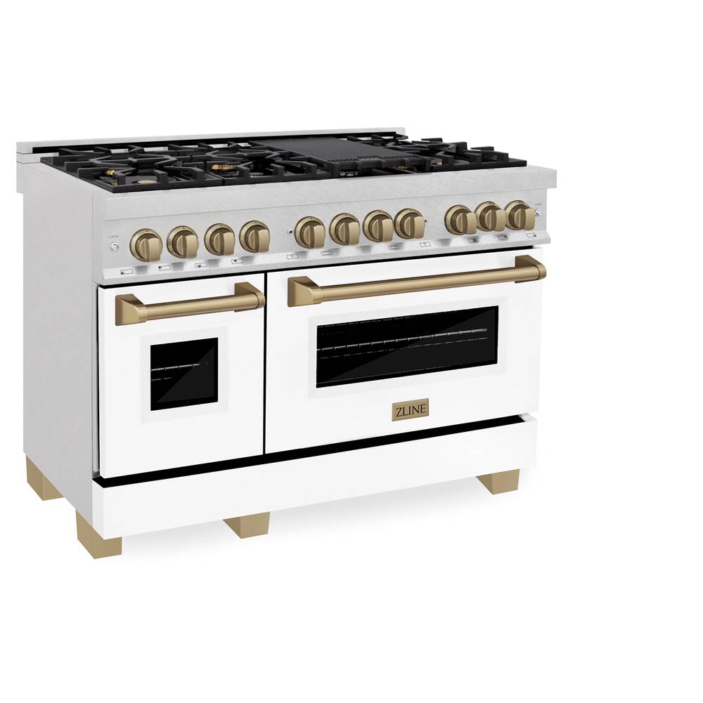 Autograph Edition 48'' 6.0 cu.' Dual Fuel Range with Gas Stove and Electric Oven in DuraSnow Stainless Steel with WM Door and CB Accents