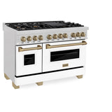 Autograph Edition 48'' 6.0 cu.' Dual Fuel Range with Gas Stove and Electric Oven in DuraSnow Stainless Steel with WM Door and CB Accents