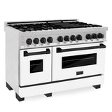 Z-Line - Autograph Edition 48'' 6.0 cu.' Dual Fuel Range with Gas Stove and Electric Oven in DuraSnow Stainless Steel with WM Door and MB Accents - Matte Black