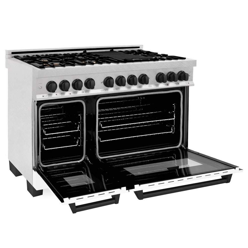 Autograph Edition 48'' 6.0 cu.' Dual Fuel Range with Gas Stove and Electric Oven in DuraSnow Stainless Steel with WM Door and CB Accents
