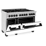 Autograph Edition 48'' 6.0 cu.' Dual Fuel Range with Gas Stove and Electric Oven in DuraSnow Stainless Steel with WM Door and CB Accents