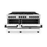 Autograph Edition 60'' 7.4 cu.' Dual Fuel Range with Gas Stove and Electric Oven in Stainless Steel with White Matte Door and CB Accents