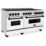 Z-Line - Autograph Edition 60'' 7.4 cu.' Dual Fuel Range with Gas Stove and Electric Oven in Stainless Steel with WM Door and Matte Black Accents - Matte Black