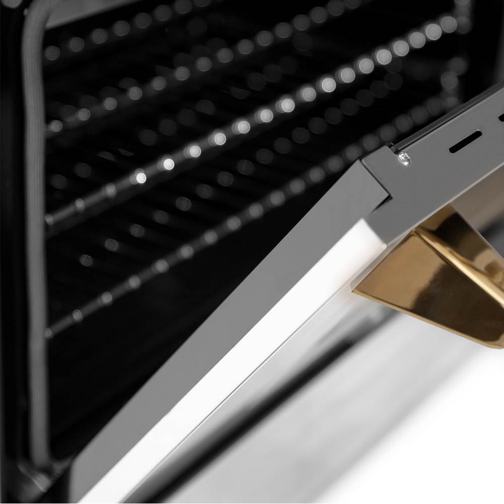 Autograph Edition 30'' 4.0 cu.' Dual Fuel Range with Gas Stove and Electric Oven in Stainless Steel with Champagne Bronze Accents