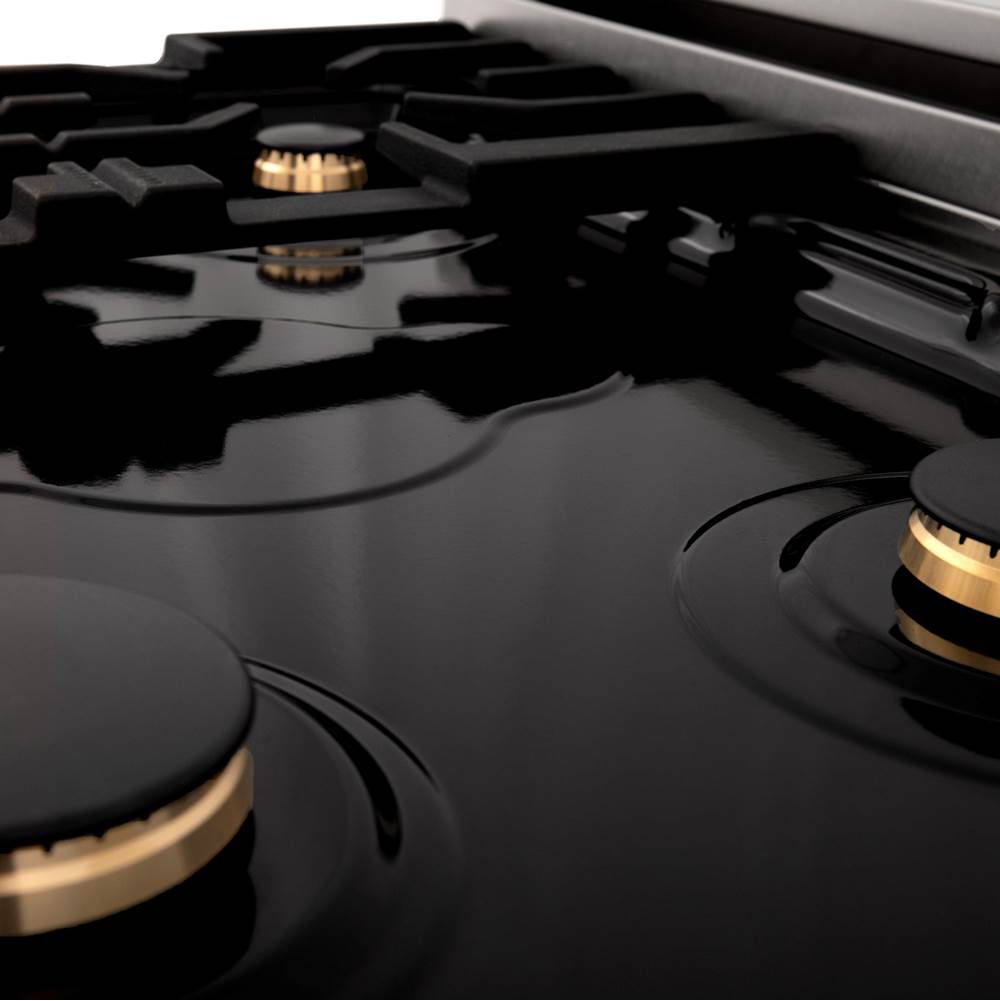 Autograph Edition 30'' 4.0 cu.' Dual Fuel Range with Gas Stove and Electric Oven in Stainless Steel with White Matte Door and CB Accents