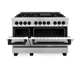 Autograph Edition 48'' 6.0 cu.' Dual Fuel Range with Gas Stove and Electric Oven in Stainless Steel with Champagne Bronze Accents