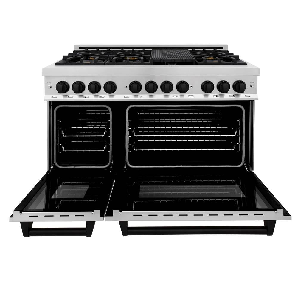 Autograph Edition 48'' 6.0 cu.' Dual Fuel Range with Gas Stove and Electric Oven in Stainless Steel with Champagne Bronze Accents