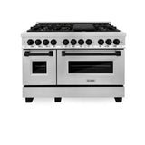 Autograph Edition 48'' 6.0 cu.' Dual Fuel Range with Gas Stove and Electric Oven in Stainless Steel with Champagne Bronze Accents
