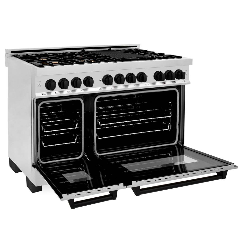 Autograph Edition 48'' 6.0 cu.' Dual Fuel Range with Gas Stove and Electric Oven in Stainless Steel with Champagne Bronze Accents