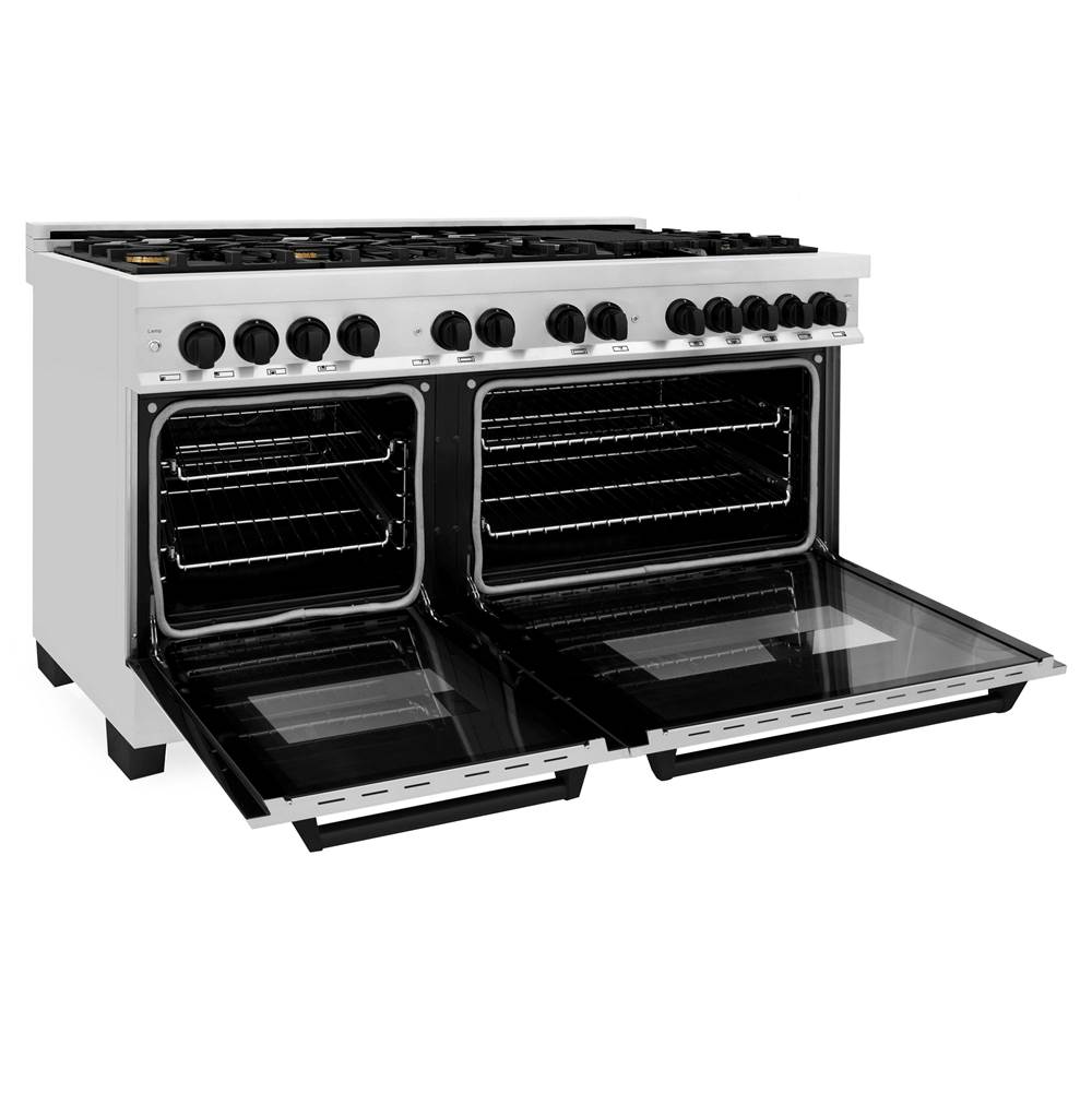 Autograph Edition 60'' 7.4 cu.' Dual Fuel Range with Gas Stove and Electric Oven in Stainless Steel with Champagne Bronze Accents