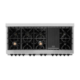 Autograph Edition 60'' 7.4 cu.' Dual Fuel Range with Gas Stove and Electric Oven in Stainless Steel with Champagne Bronze Accents