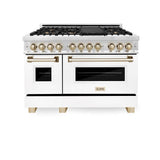Autograph Edition 48'' 6.0 cu.' Dual Fuel Range with Gas Stove and Electric Oven in Stainless Steel with White Matte Door and CB Accents
