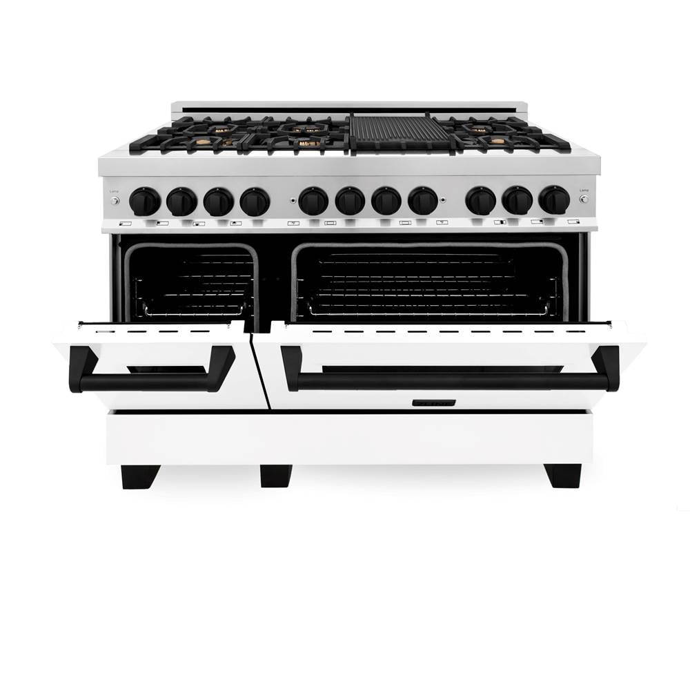 Autograph Edition 48'' 6.0 cu.' Dual Fuel Range with Gas Stove and Electric Oven in Stainless Steel with White Matte Door and CB Accents