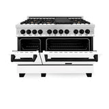 Autograph Edition 48'' 6.0 cu.' Dual Fuel Range with Gas Stove and Electric Oven in Stainless Steel with White Matte Door and CB Accents
