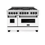 Autograph Edition 48'' 6.0 cu.' Dual Fuel Range with Gas Stove and Electric Oven in Stainless Steel with White Matte Door and CB Accents