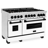 Z-Line - Autograph Edition 48'' 6.0 cu.' Dual Fuel Range with Gas Stove and Electric Oven in Stainless Steel with WM Door and Matte Black Accents - Matte Black