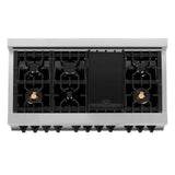 Autograph Edition 48'' 6.0 cu.' Dual Fuel Range with Gas Stove and Electric Oven in Stainless Steel with White Matte Door and CB Accents