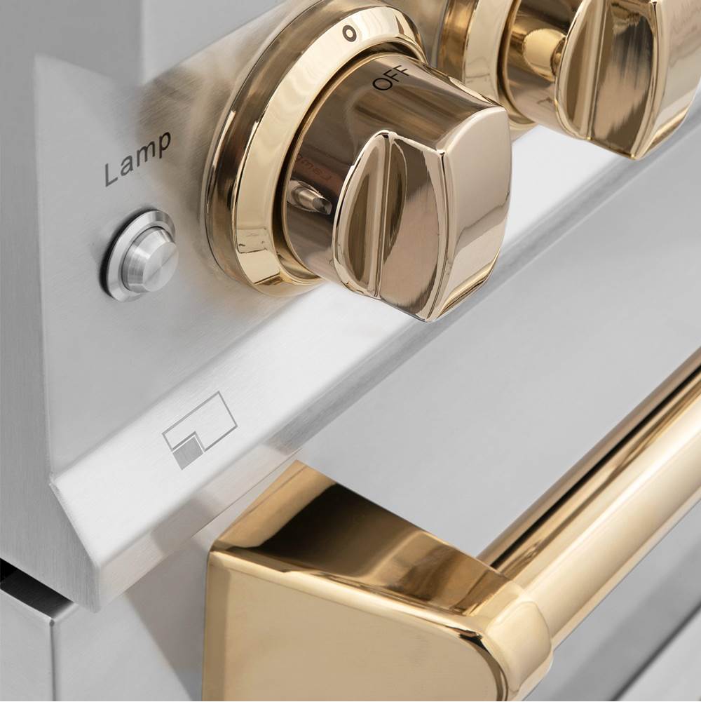 Autograph Edition 24'' 2.8 cu.' Range with Gas Stove and Gas Oven in Stainless Steel with Champagne Bronze Accents
