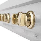 Autograph Edition 36'' Porcelain Rangetop with 6 Gas Burners in DuraSnow Stainless Steel and Champagne Bronze Accents