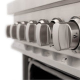 24'' 2.8 cu. ft. Electric Oven and Gas Cooktop Dual Fuel Range with Griddle and Brass Burners in Stainless Steel