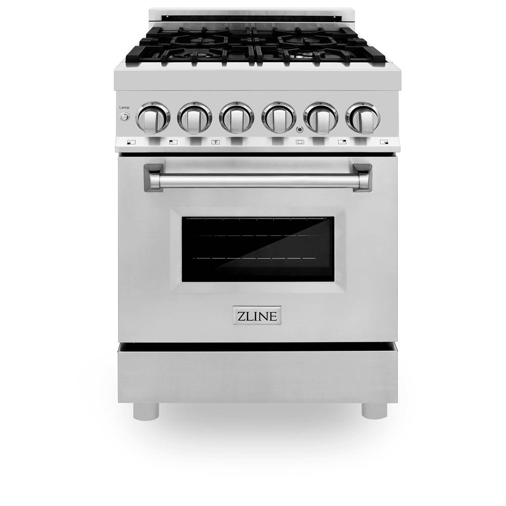 24'' 2.8 cu. ft. Electric Oven and Gas Cooktop Dual Fuel Range with Griddle in Stainless Steel