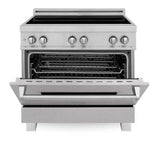 36'' 4.6 cu. ft. Induction Range with a 4 Element Stove and Electric Oven in DuraSnow Stainless Steel