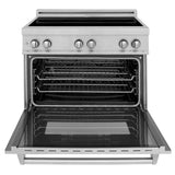36'' 4.6 cu. ft. Induction Range with a 4 Element Stove and Electric Oven in DuraSnow Stainless Steel