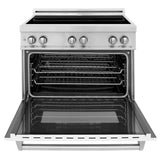 36'' 4.6 cu. ft. Induction Range with a 4 Element Stove and Electric Oven in White Matte