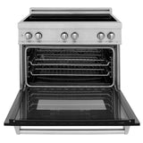 36'' 4.6 cu. ft. Induction Range with a 4 Element Stove and Electric Oven in Black Matte