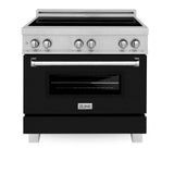 36'' 4.6 cu. ft. Induction Range with a 4 Element Stove and Electric Oven in Black Matte