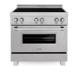 36'' 4.6 cu. ft. Induction Range with a 4 Element Stove and Electric Oven in DuraSnow Stainless Steel