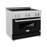 Z-Line - 36'' 4.6 cu. ft. Induction Range with a 4 Element Stove and Electric Oven in Black Matte - Stainless Steel