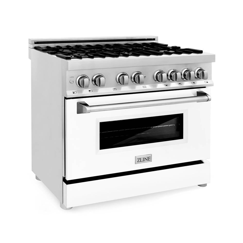 Z-Line - 36'' Professional Dual Fuel Range with White Matte Door - White Matte