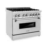 Z-Line - 36'' Professional Dual Fuel Range with DuraSnow Finish Door - DuraSnow Stainless Steel