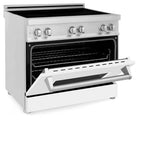 36'' 4.6 cu. ft. Induction Range with a 4 Element Stove and Electric Oven in White Matte