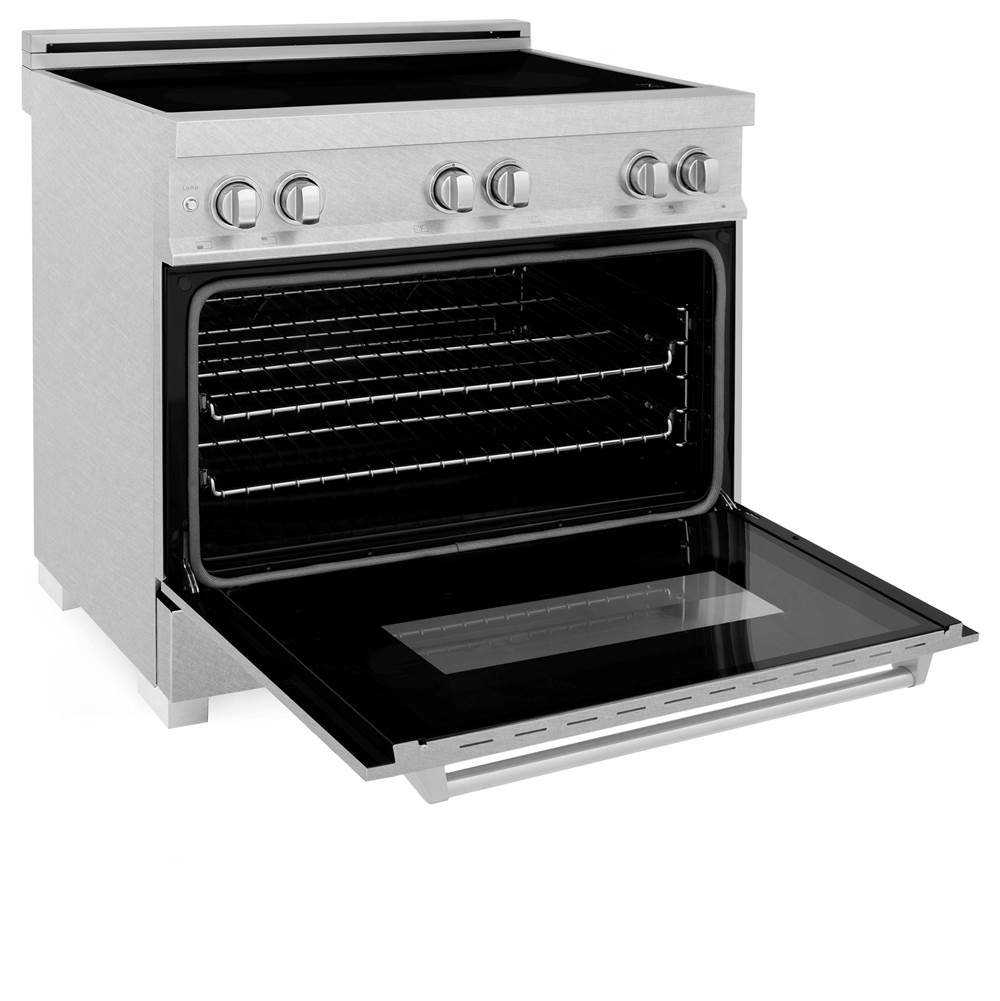 36'' 4.6 cu. ft. Induction Range with a 4 Element Stove and Electric Oven in DuraSnow Stainless Steel