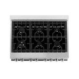 36'' 4.6 cu. ft. Electric Oven and Gas Cooktop Dual Fuel Range with Griddle in Stainless Steel