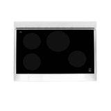 36'' 4.6 cu. ft. Induction Range with a 4 Element Stove and Electric Oven in White Matte