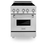 24'' 2.8 cu. ft. Induction Range with a 3 Element Stove and Electric Oven in Stainless Steel