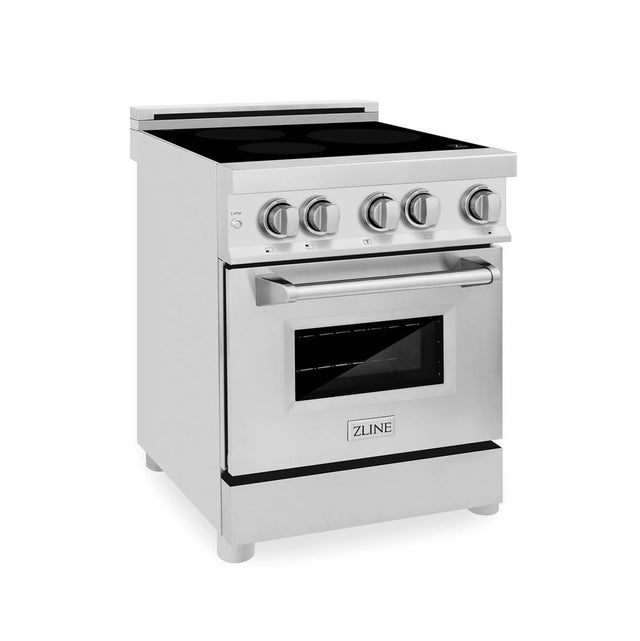 Z-Line - 24'' 2.8 cu. ft. Induction Range with a 3 Element Stove and Electric Oven in Stainless Steel - Stainless Steel
