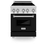 24'' 2.8 cu. ft. Induction Range with a 3 Element Stove and Electric Oven in Black Matte