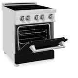 24'' 2.8 cu. ft. Induction Range with a 3 Element Stove and Electric Oven in Black Matte