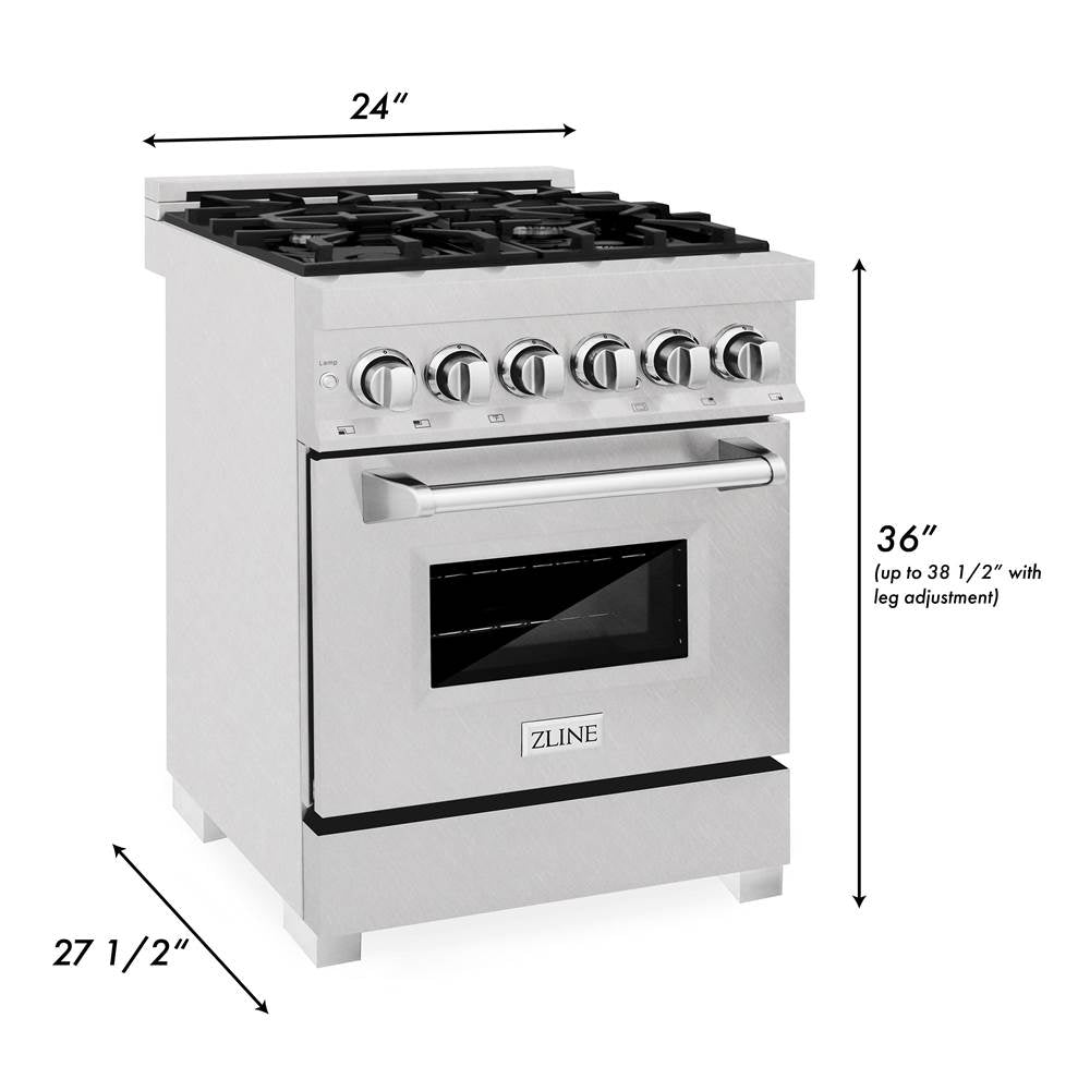 24'' 2.8 cu. ft. Electric Oven and Gas Cooktop Dual Fuel Range with Griddle in Fingerprint Resistant Stainless