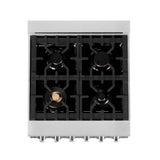 24'' 2.8 cu. ft. Electric Oven and Gas Cooktop Dual Fuel Range with Griddle and Brass Burners in Fingerprint Resistant Stainless