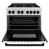 Autograph Edition 36'' 4.6 cu.' Dual Fuel Range with Gas Stove and Electric Oven in DuraSnow Stainless Steel with WM Door and CB Accents