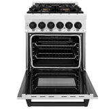 Autograph Edition 24'' 2.8 cu.' Dual Fuel Range with Gas Stove and Electric Oven in Stainless Steel with Champagne Bronze Accents