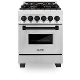 Autograph Edition 24'' 2.8 cu.' Dual Fuel Range with Gas Stove and Electric Oven in Stainless Steel with Champagne Bronze Accents