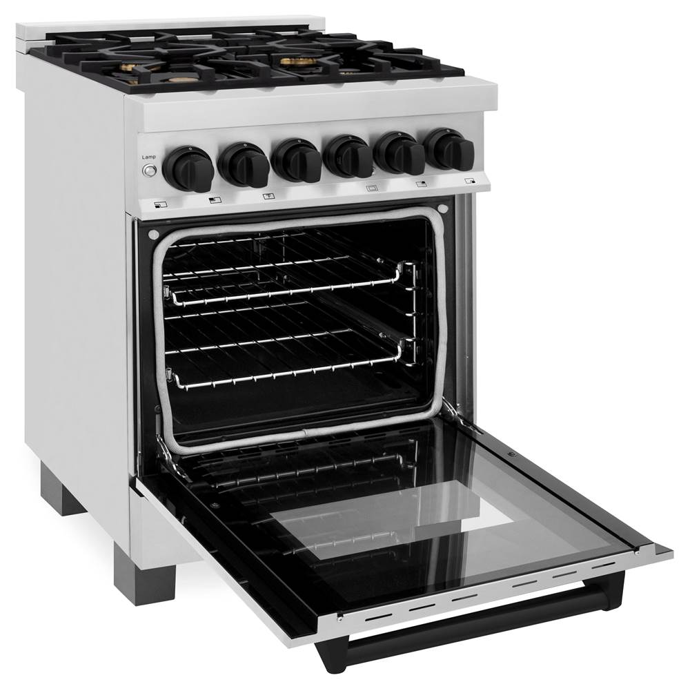 Autograph Edition 24'' 2.8 cu.' Dual Fuel Range with Gas Stove and Electric Oven in Stainless Steel with Champagne Bronze Accents