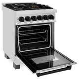 Autograph Edition 24'' 2.8 cu.' Dual Fuel Range with Gas Stove and Electric Oven in Stainless Steel with Champagne Bronze Accents