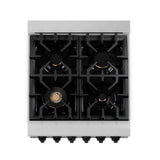 Autograph Edition 24'' 2.8 cu.' Dual Fuel Range with Gas Stove and Electric Oven in Stainless Steel with Champagne Bronze Accents
